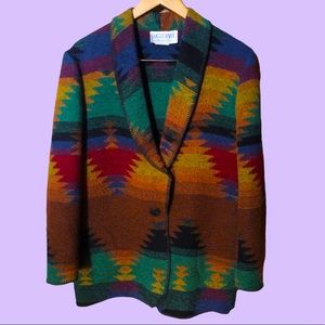 Vintage Eagle River Trading Southwestern Navajo-Print Jacket